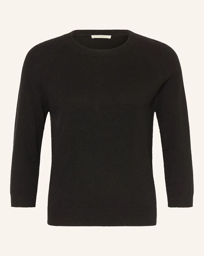 lilienfels Cashmere-Pullover mit 3/4-Arm Schwarz