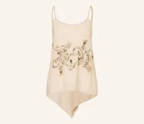Blusentop Mit Schmuckperlen beige