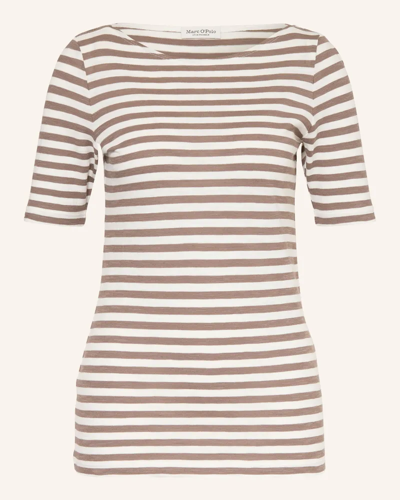 Marc O'Polo T-Shirt braun Weiss
