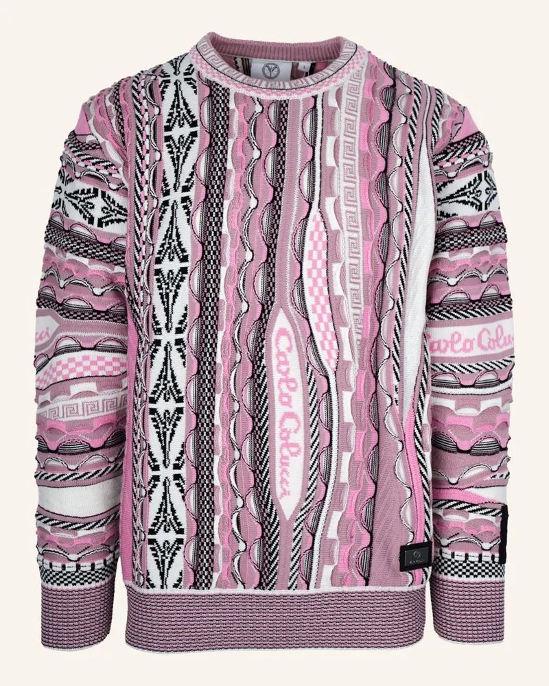 Carlo Colucci Strickpullover - 3d Knit Fuscaldo pink Rosa