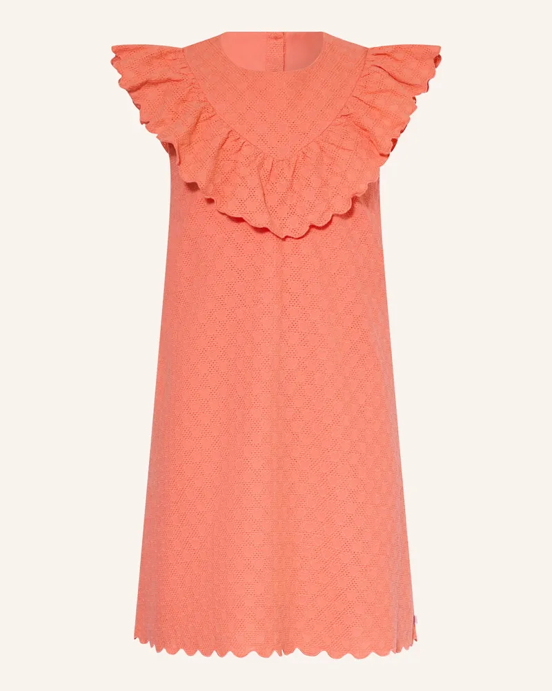Petit Bateau Kleid Mit Rüschen orange Hellrot