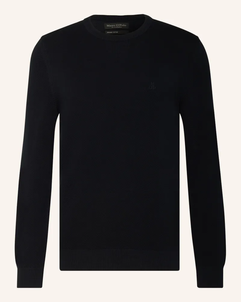 Marc O'Polo Piqué-Pullover Dunkelblau
