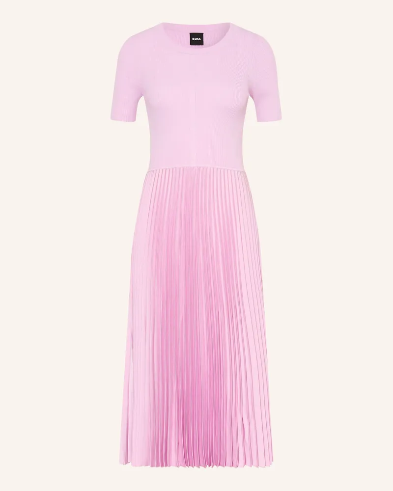 HUGO BOSS Kleid Fadridi Im Materialmix Mit Plissees rosa Helllila