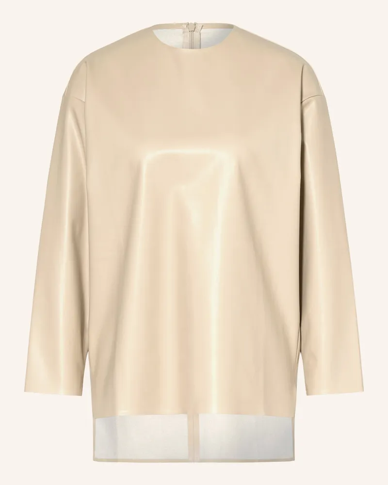 Wolford Shirt in Lederoptik mit 3/4-Arm Hellbraun