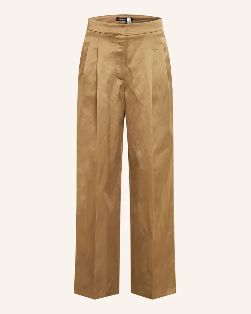 Iris von Arnim Satinhose LAINIE mit Leinen Beige