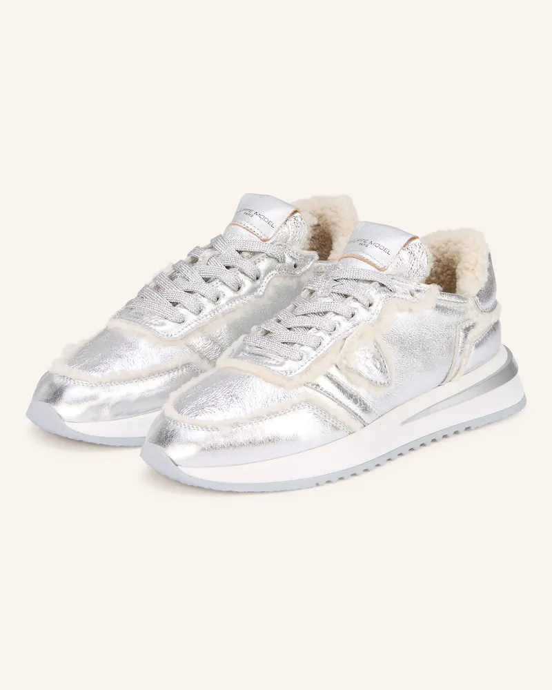 Philippe Model Sneaker TROPEZ 2.1 mit Kunstfell Silber
