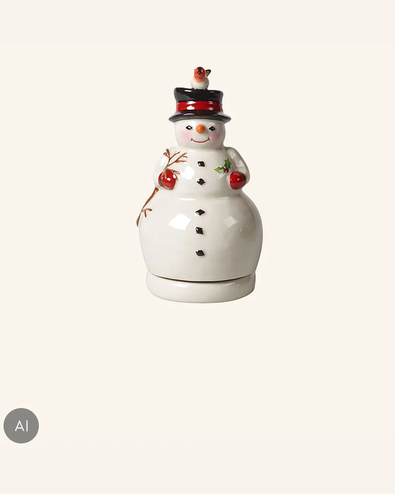 Villeroy & Boch Schneemann, Drehend Nostalgic Melody weiss Weiss