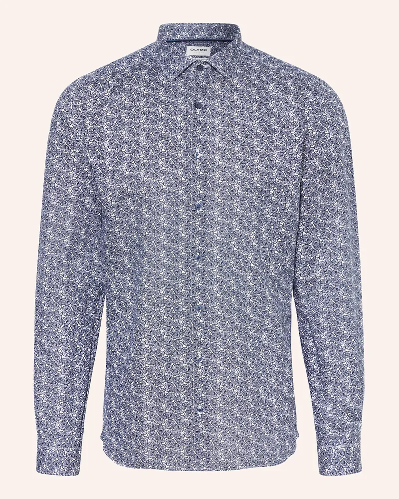 Olymp Hemd Level Five body fit mit Leinen Dunkelblau