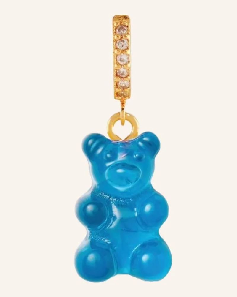 CRYSTAL HAZE Single-Ohrring AZURE NOSTALGIA BEAR HOOP by GLAMBOU Blau
