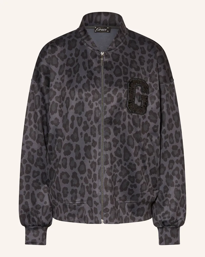 Grace Jersey-Blouson mit Pailletten Dunkelgrau