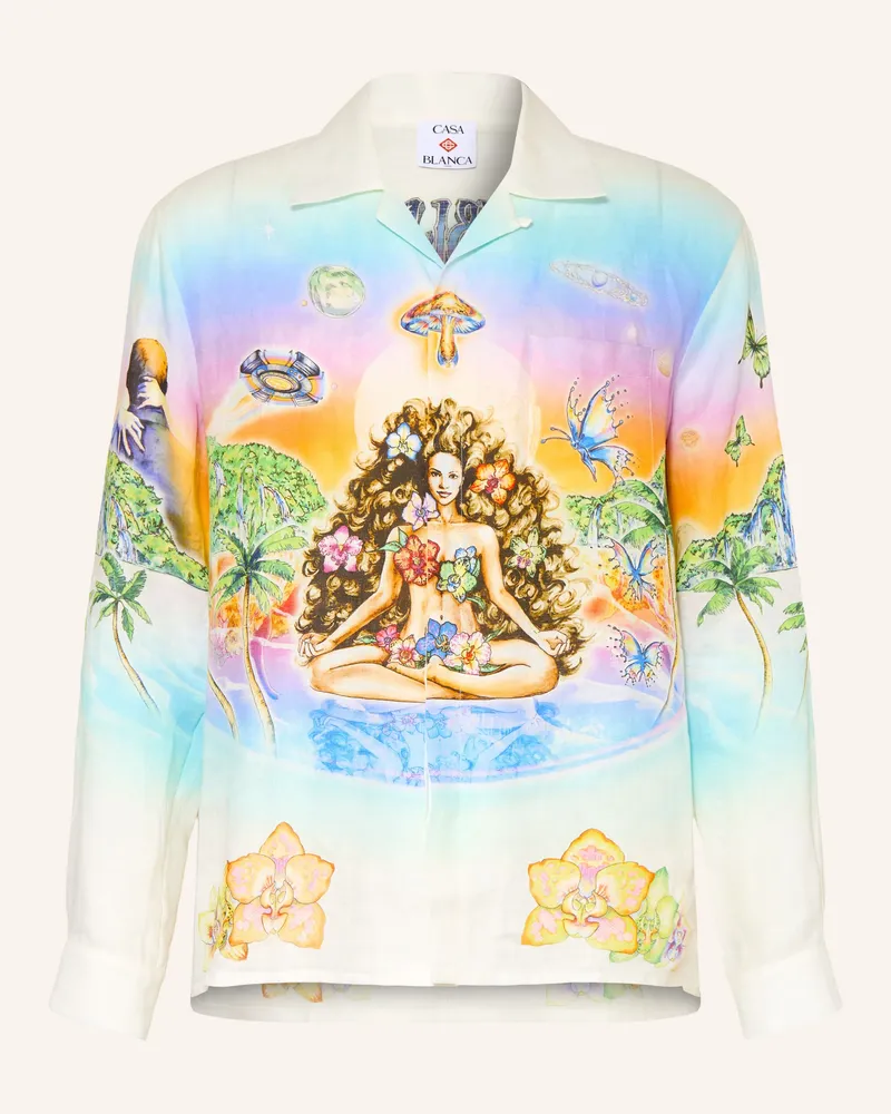 Casablanca Paris Resorthemd Innersense Relaxed Fit Aus Leinen weiss Weiss