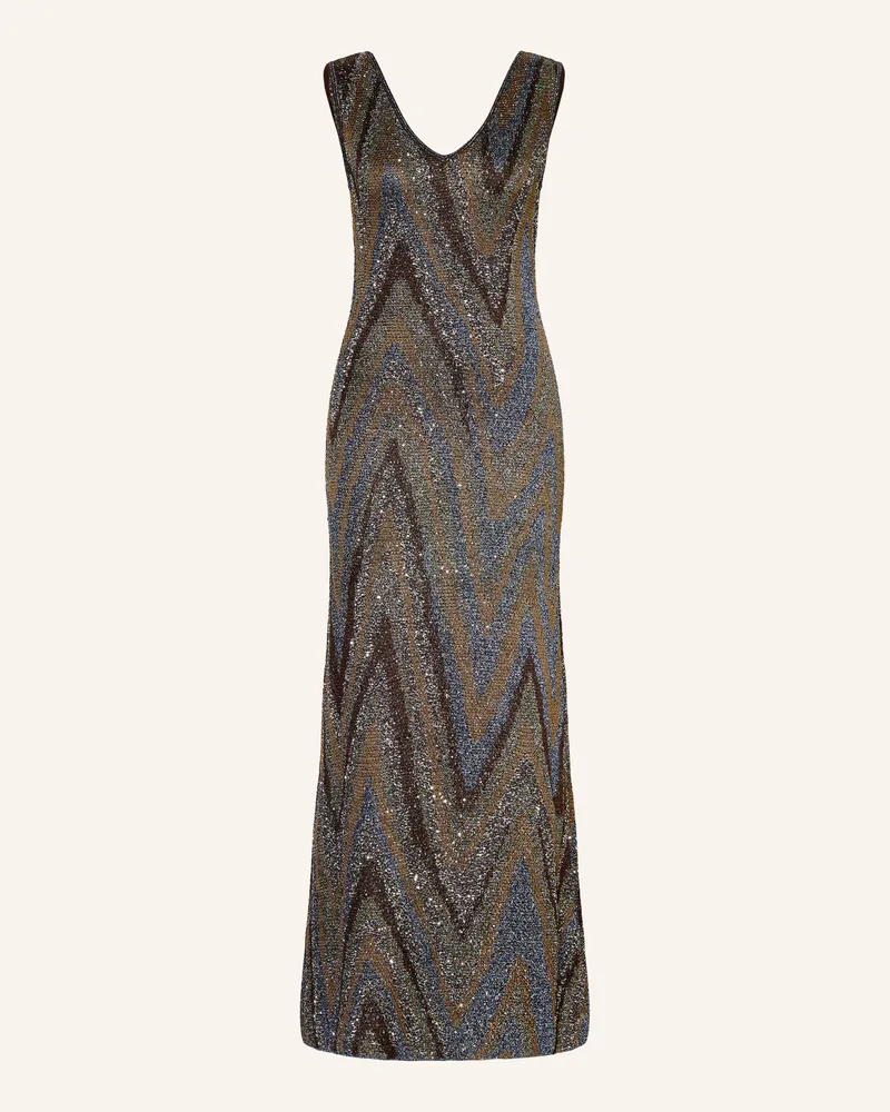 Missoni Abendkleid Mit Pailletten braun Schwarz