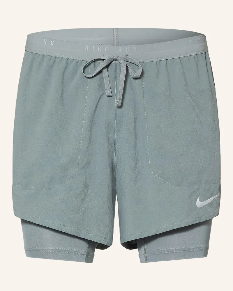 Nike 2-In-1-Laufshorts Stride grau Grau