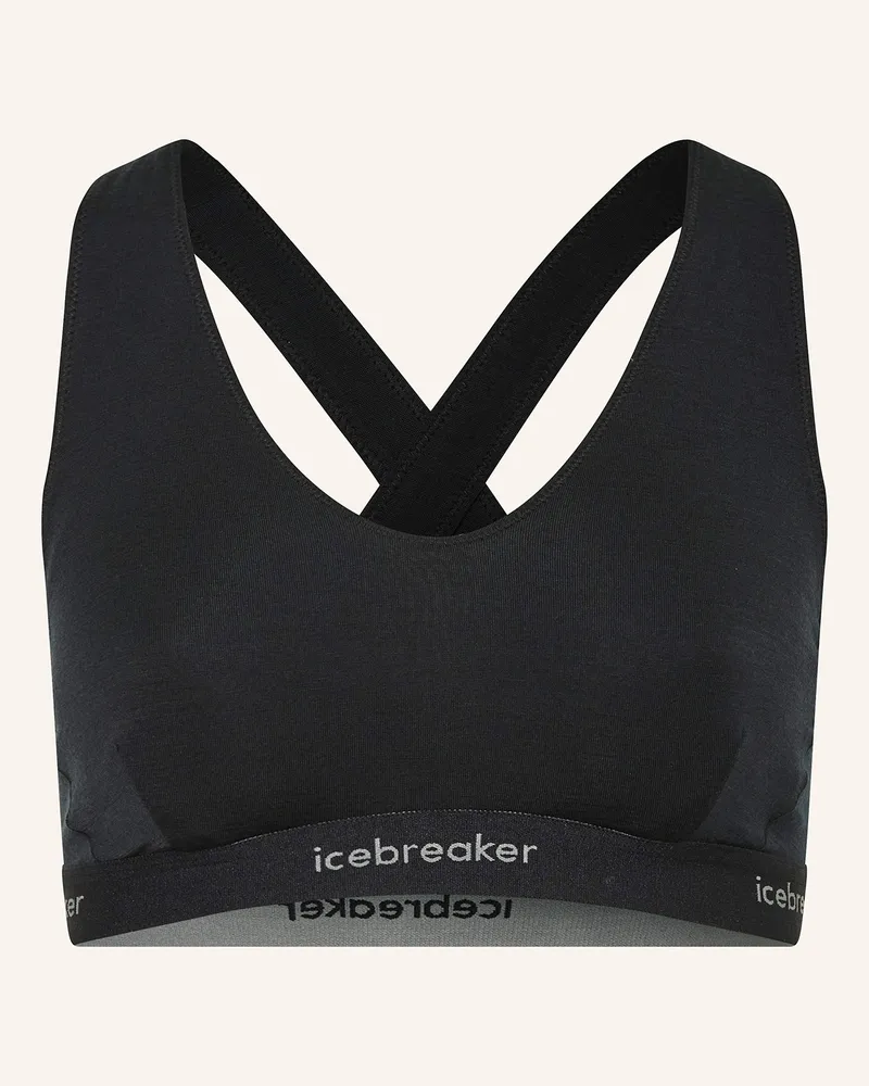 Icebreaker Sport-Bhs 125 Cool-Lite Sprite Racerbac Mit Merinowolle schwarz Schwarz