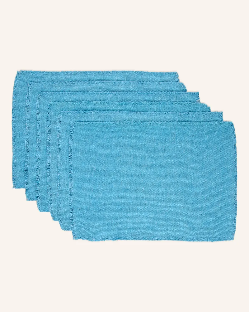 Pad 6er-Tischset Siya blau Türkis