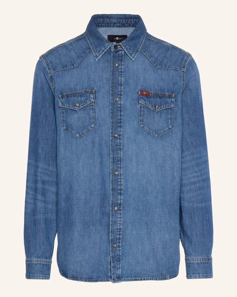 7 for all mankind Denim S Western Shirt blau Blau