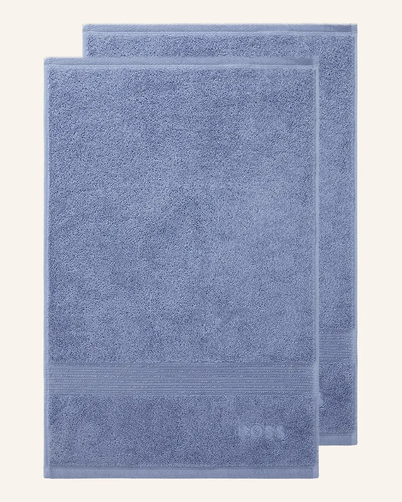 HUGO BOSS Gästetuch 2er Set Loft blau Hellblau
