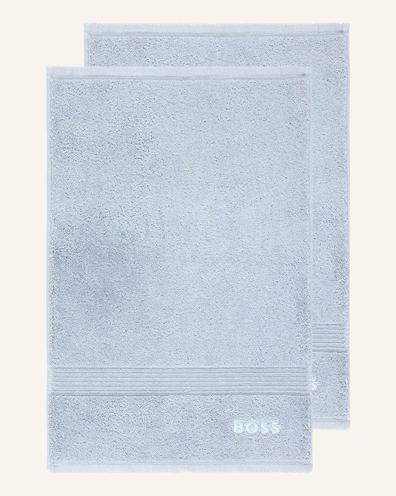 HUGO BOSS Gästetuch 2er Set Loft blau Hellblau