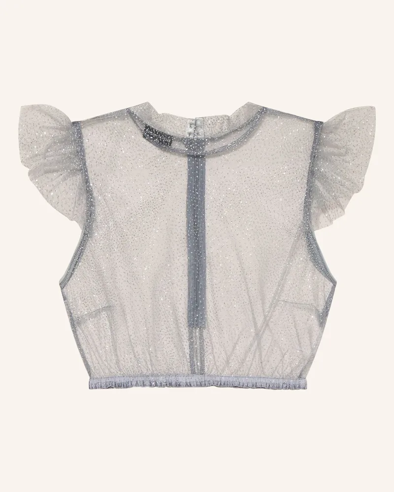 KINGA MATHE Dirndlbluse HEIKI mit Glitzergarn Silber