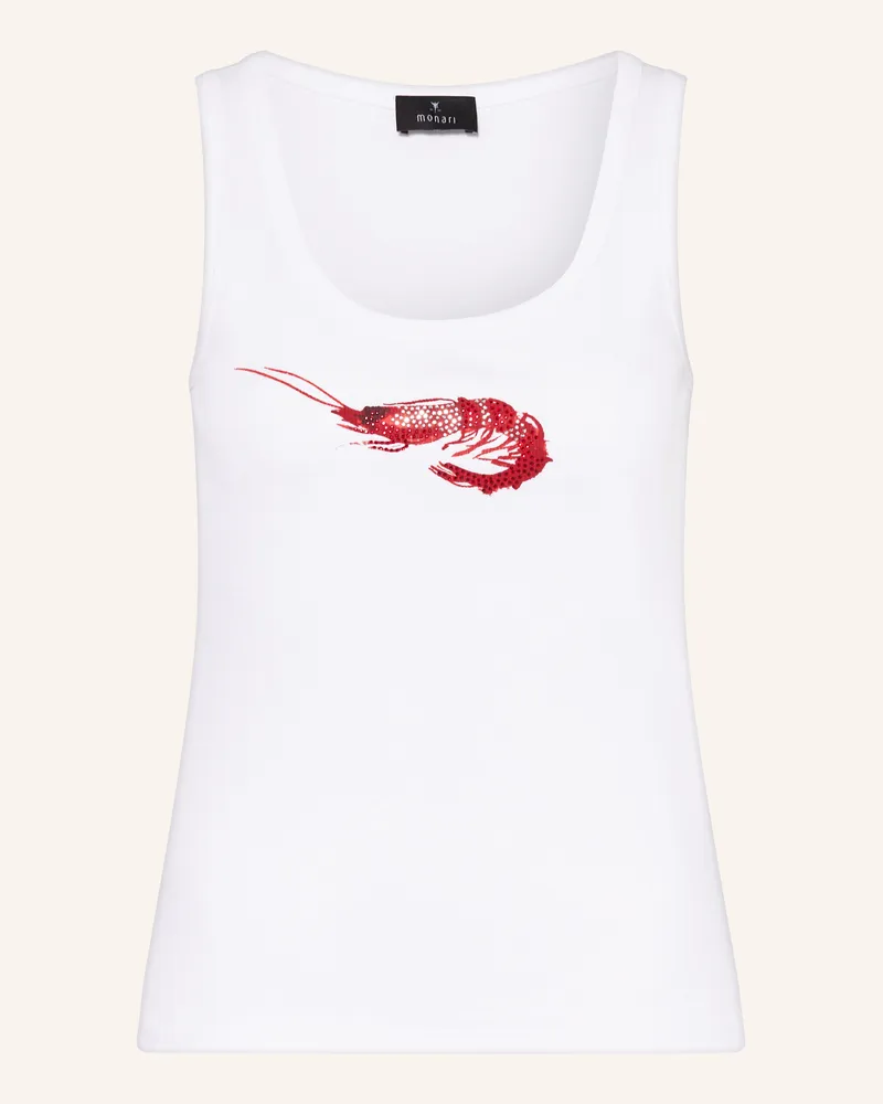 monari Tanktop mit Schmucksteinen Weiss
