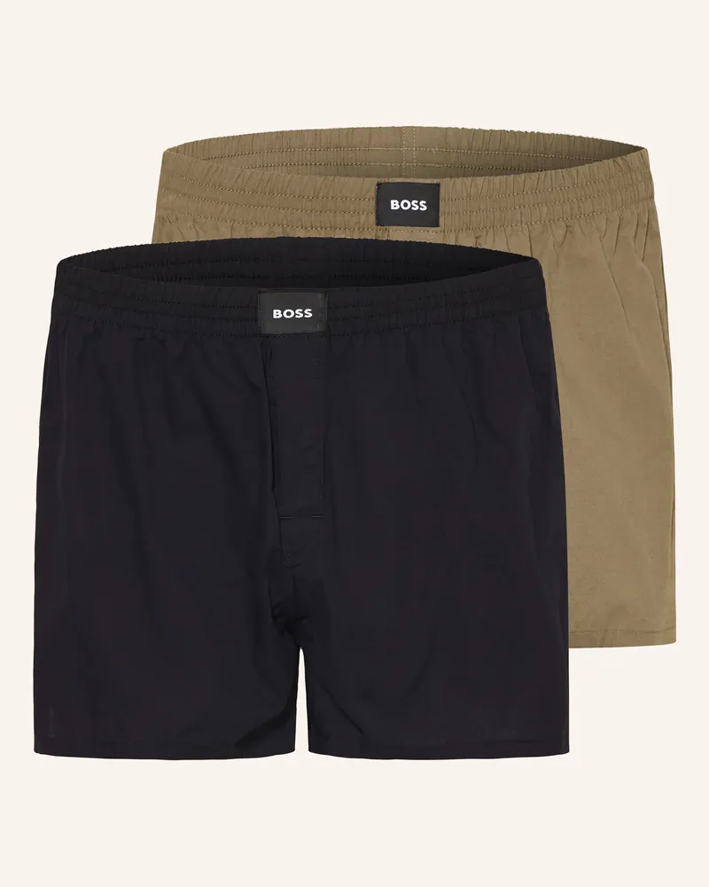 HUGO BOSS 2er-Pack Web-Boxershorts S. Cw Peach braun Schwarz