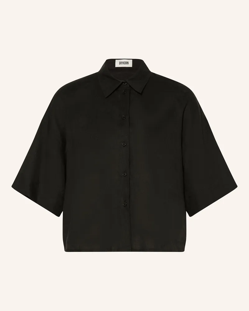 Drykorn Hemdbluse YARIKA aus Leinen Schwarz