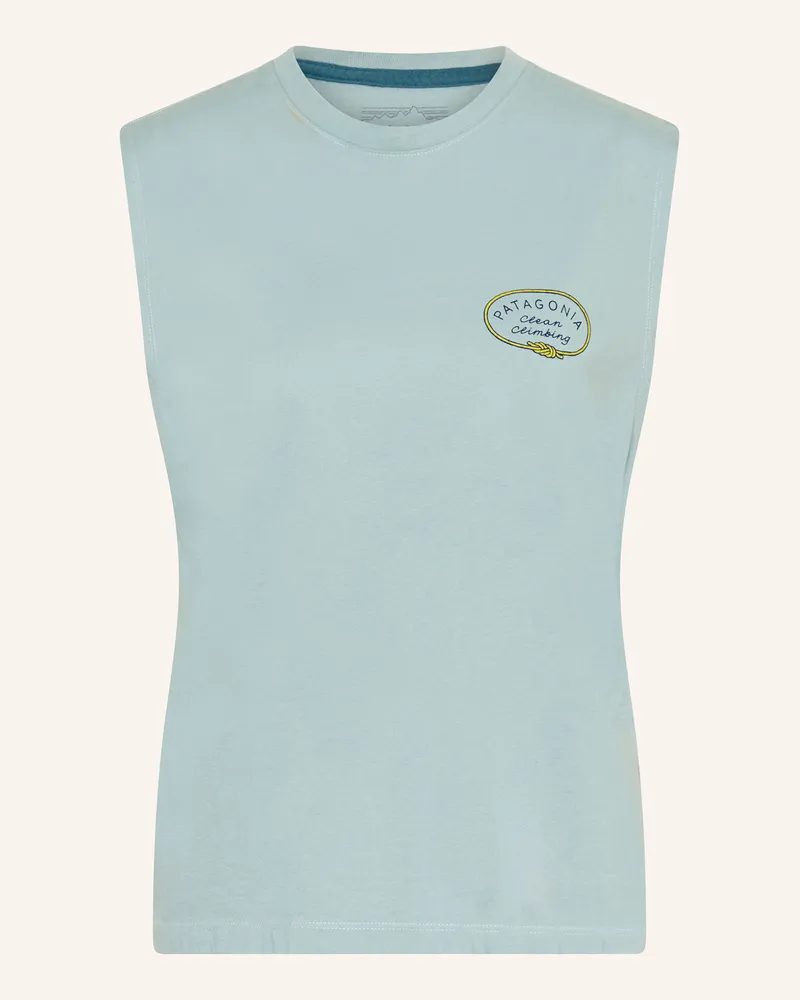 Patagonia Tanktop Clean Climb Roots blau Hellblau