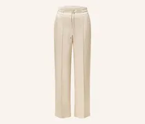 Marlenehose aus Satin mit Schmucksteinen