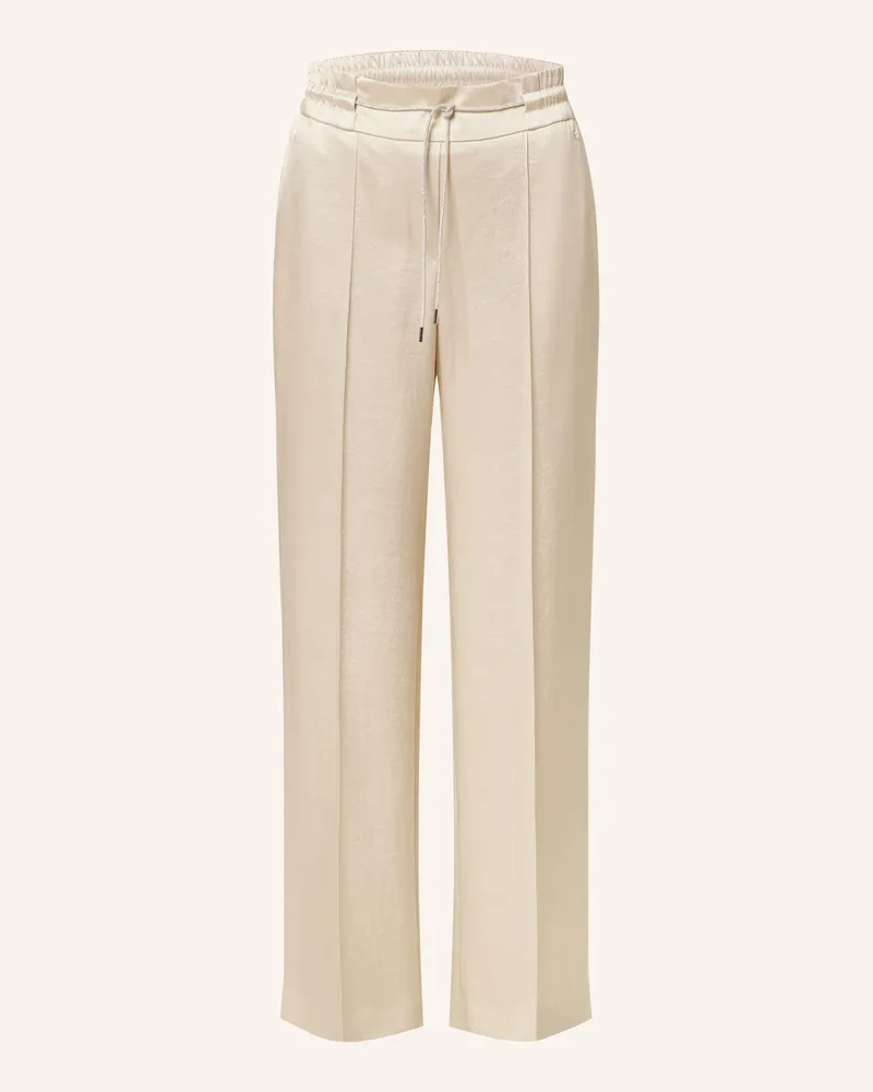 Marc Cain Marlenehose aus Satin mit Schmucksteinen 127