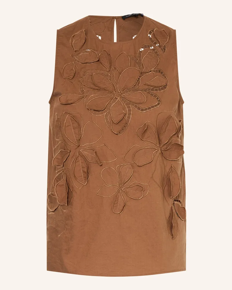 Luisa Cerano Blusentop mit Lochspitze Braun