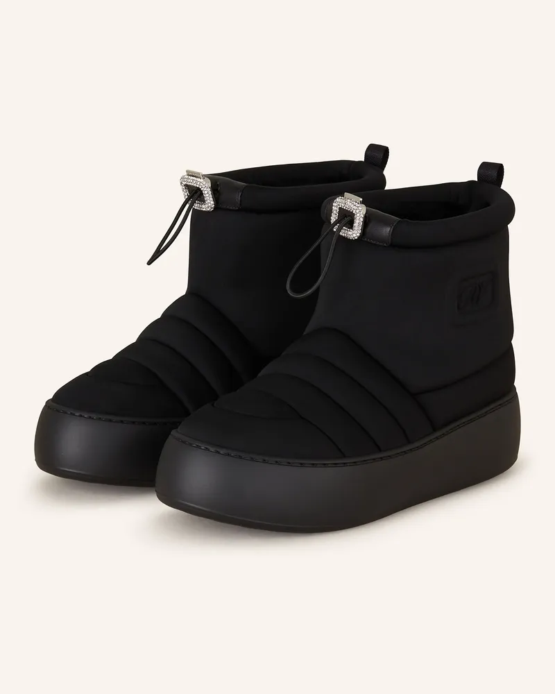 Roger Vivier Boots VIV mit Schmucksteinen Schwarz