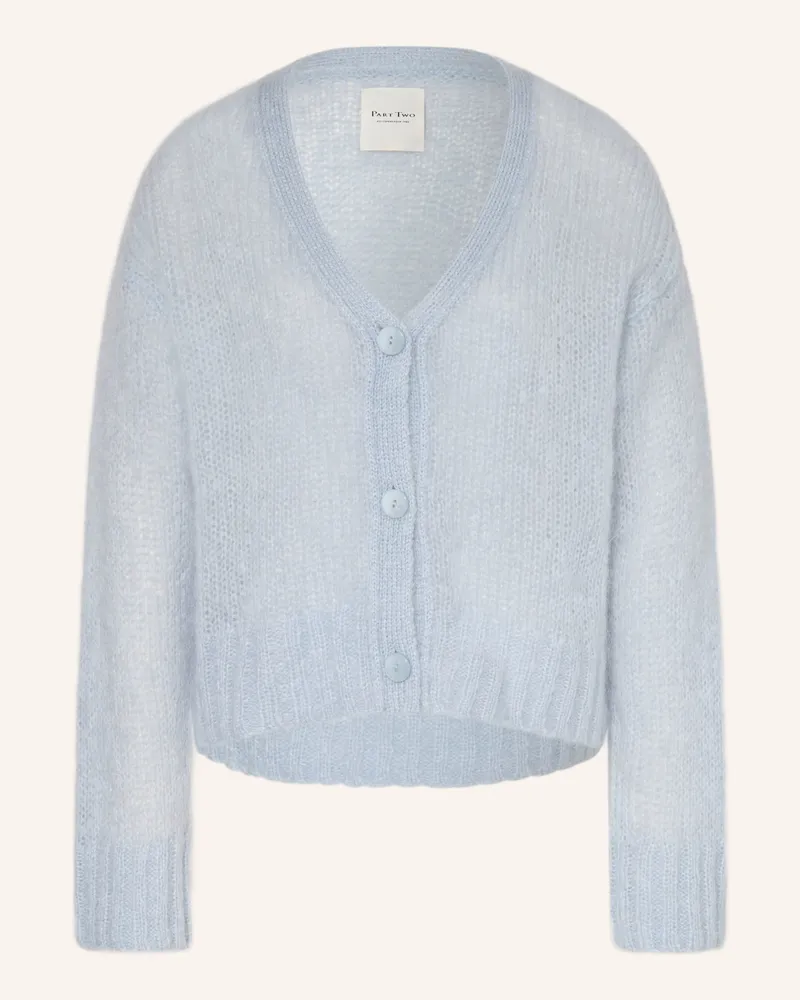 Part Two Strickjacke Aus Mohair blau Hellblau