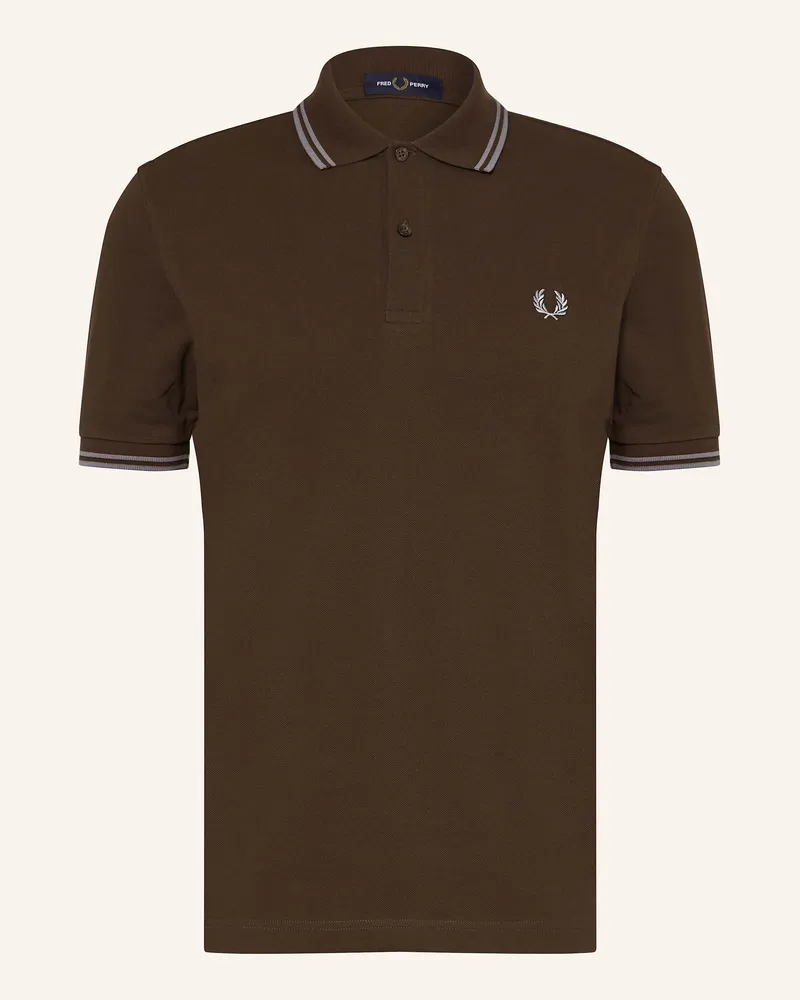 Fred Perry Piqué-Poloshirt braun Dunkelbraun