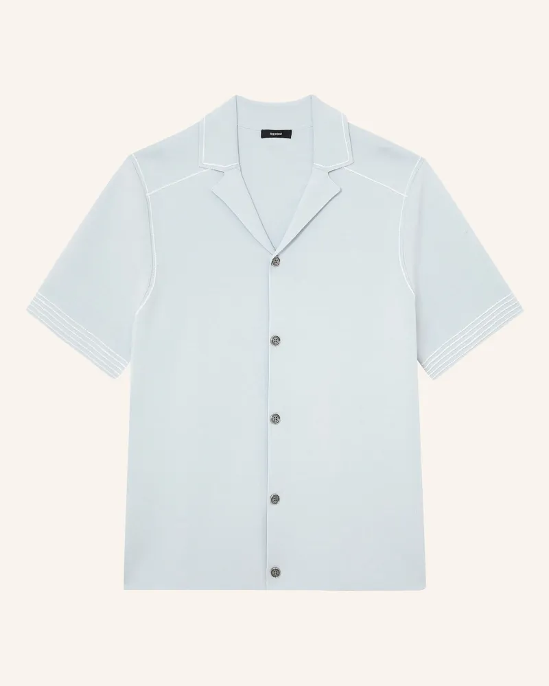 Reiss Resorthemd Wandsworth Regular Fit Aus Strick blau Hellblau