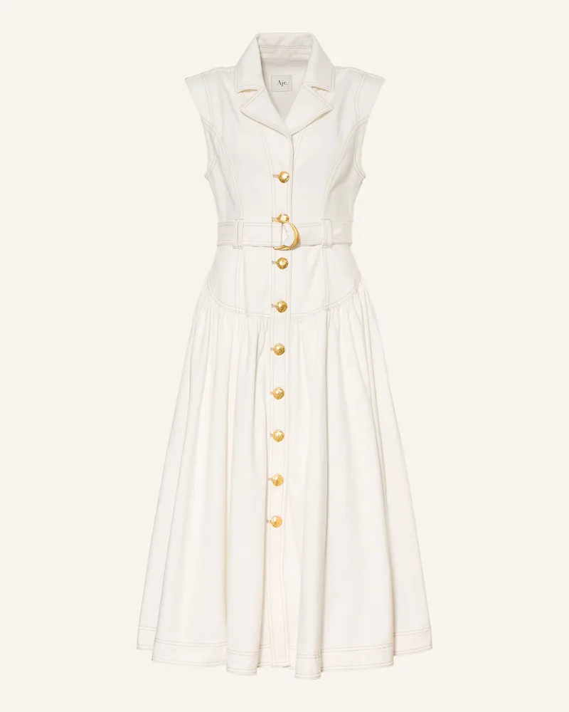 Aje. Jeanskleid Annete weiss Creme