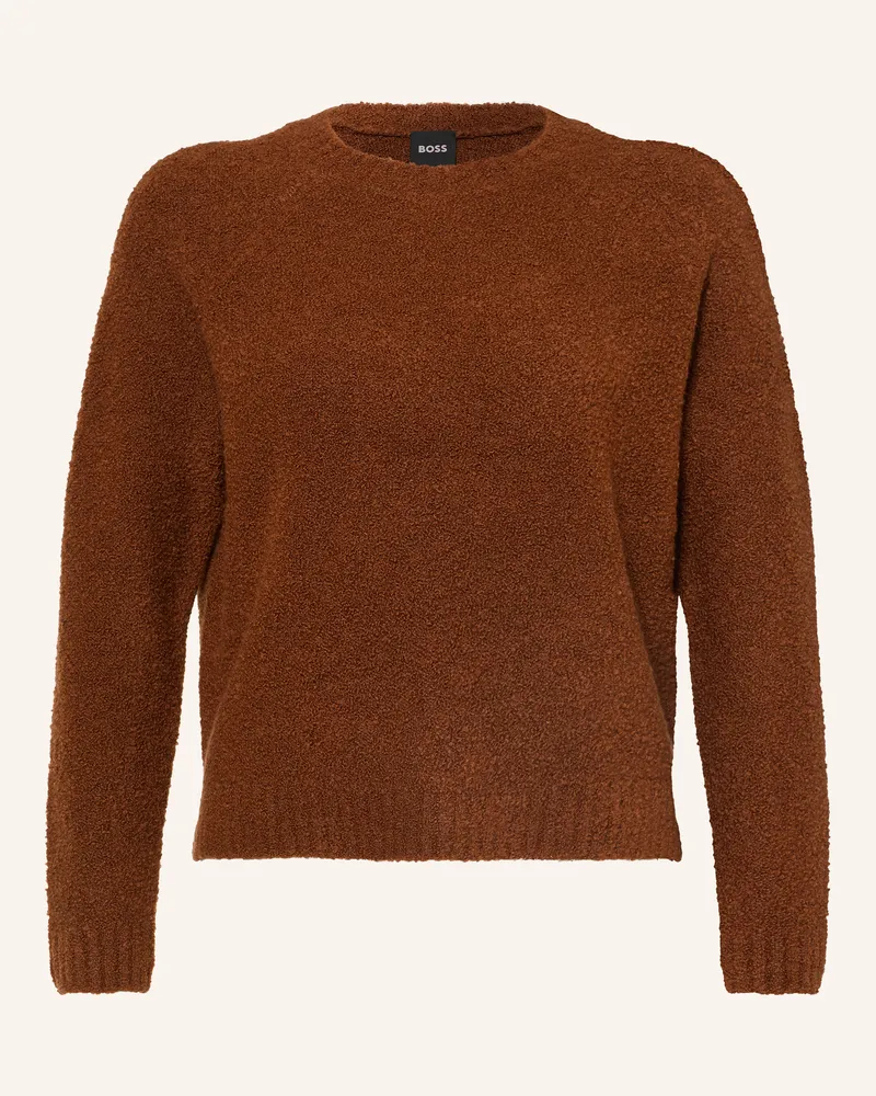 HUGO BOSS Bouclé-Pullover Febisana braun Braun