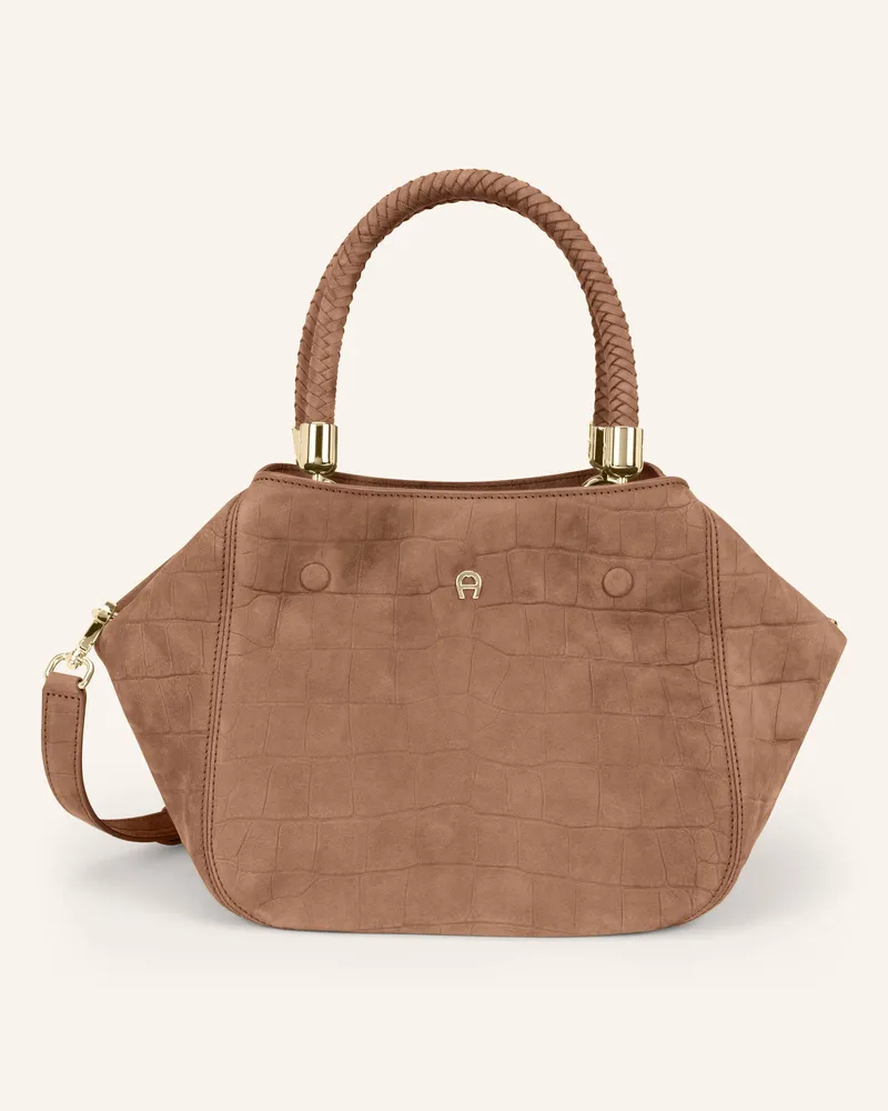 Aigner Handtasche Carré Soft Croco braun Braun