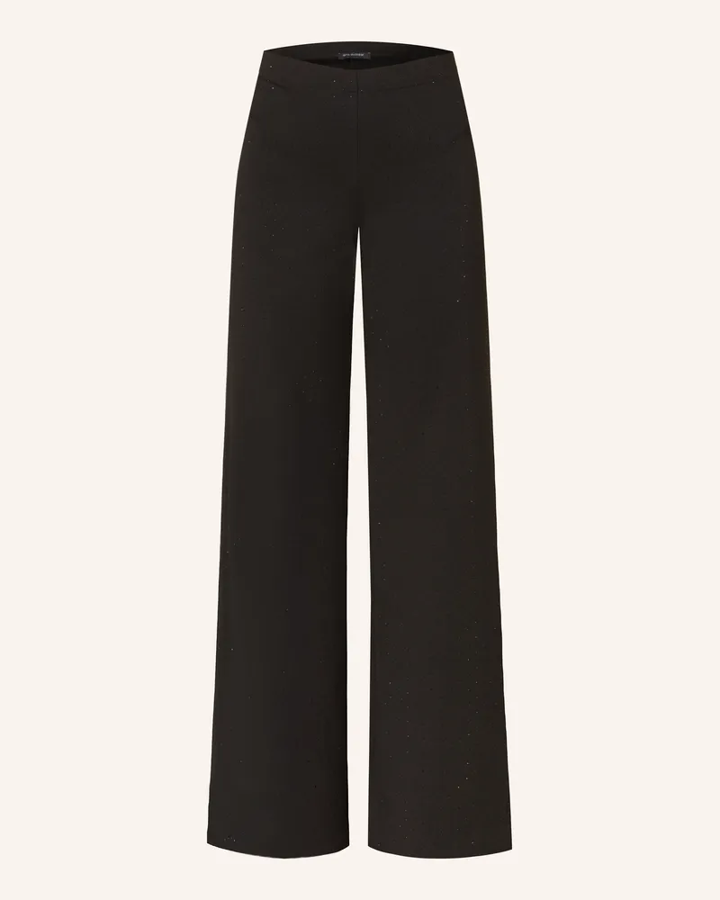 ana alcazar Jerseyhose mit Schmucksteinen Schwarz