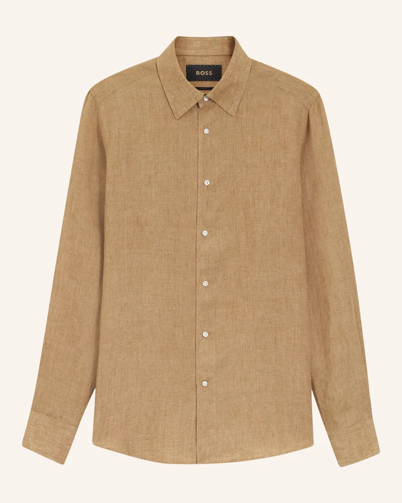 HUGO BOSS Casual Hemd L-HAYS-KENTW-C-252 Slim Fit Beige