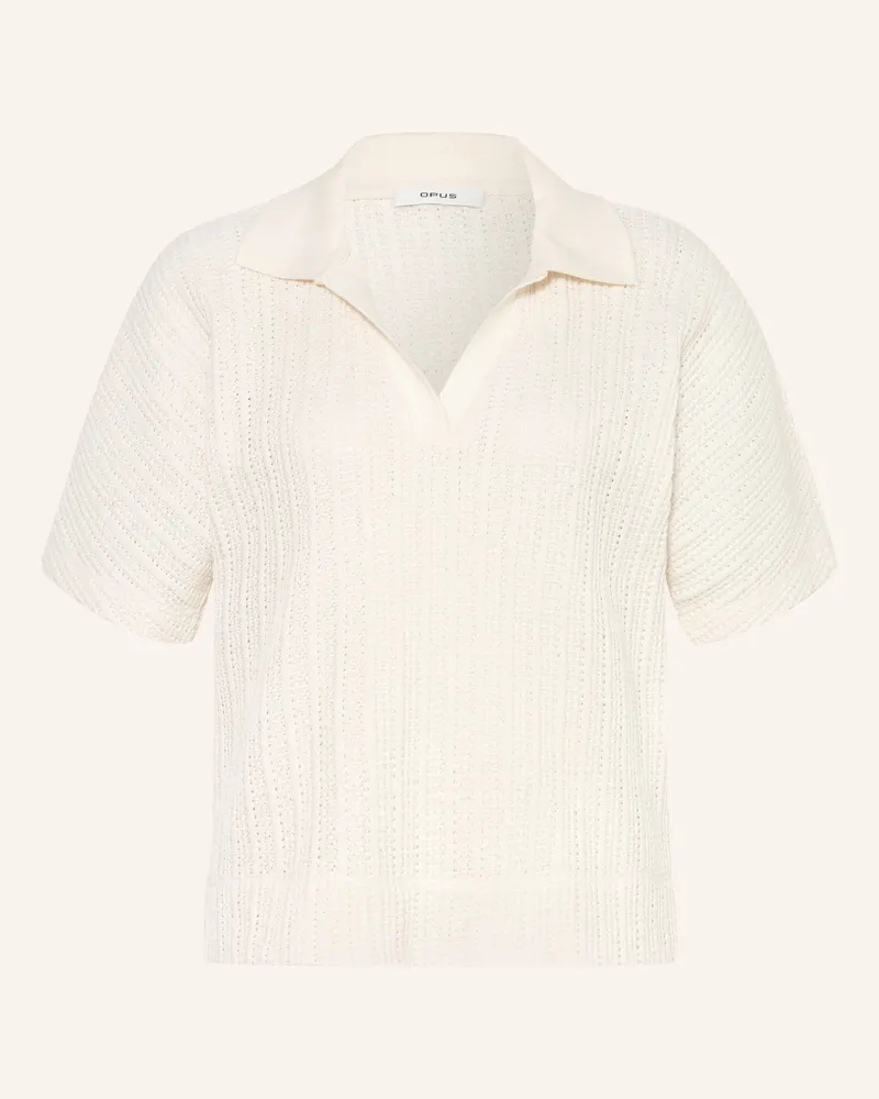 OPUS Strick-Poloshirt Sepoko weiss Creme