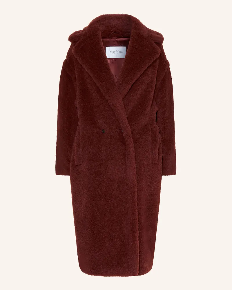 Max Mara Teddyfell-Mantel Tedgirl Mit Alpaka rot Dunkelrot