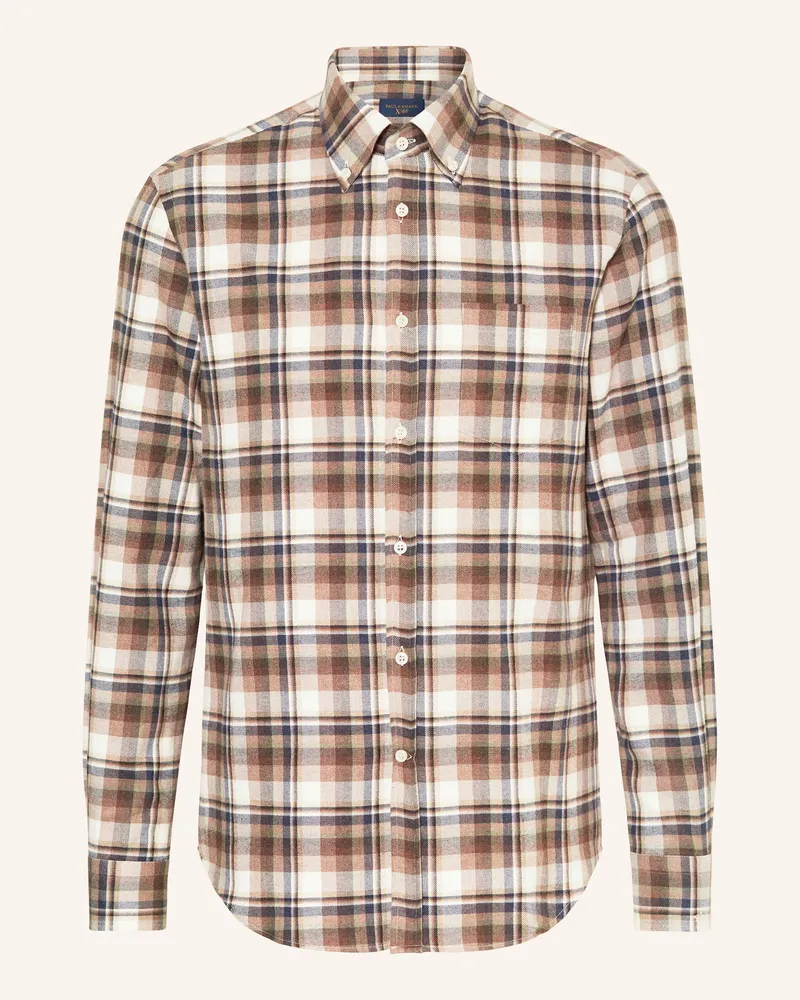 Paul & Shark Flanellhemd Comfort fit Creme