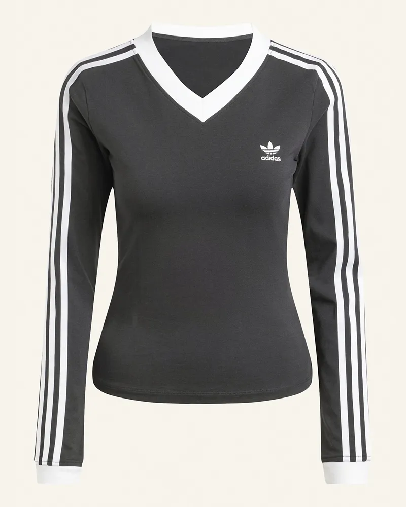 adidas Longsleeve V-Neck schwarz Schwarz