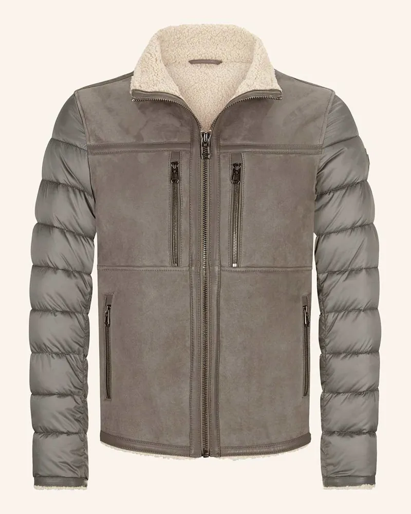 Milestone Steppjacke MSDORINO im Materialmix Grau