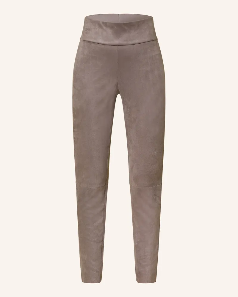 Juvia Leggings ELENA in Lederoptik Grau