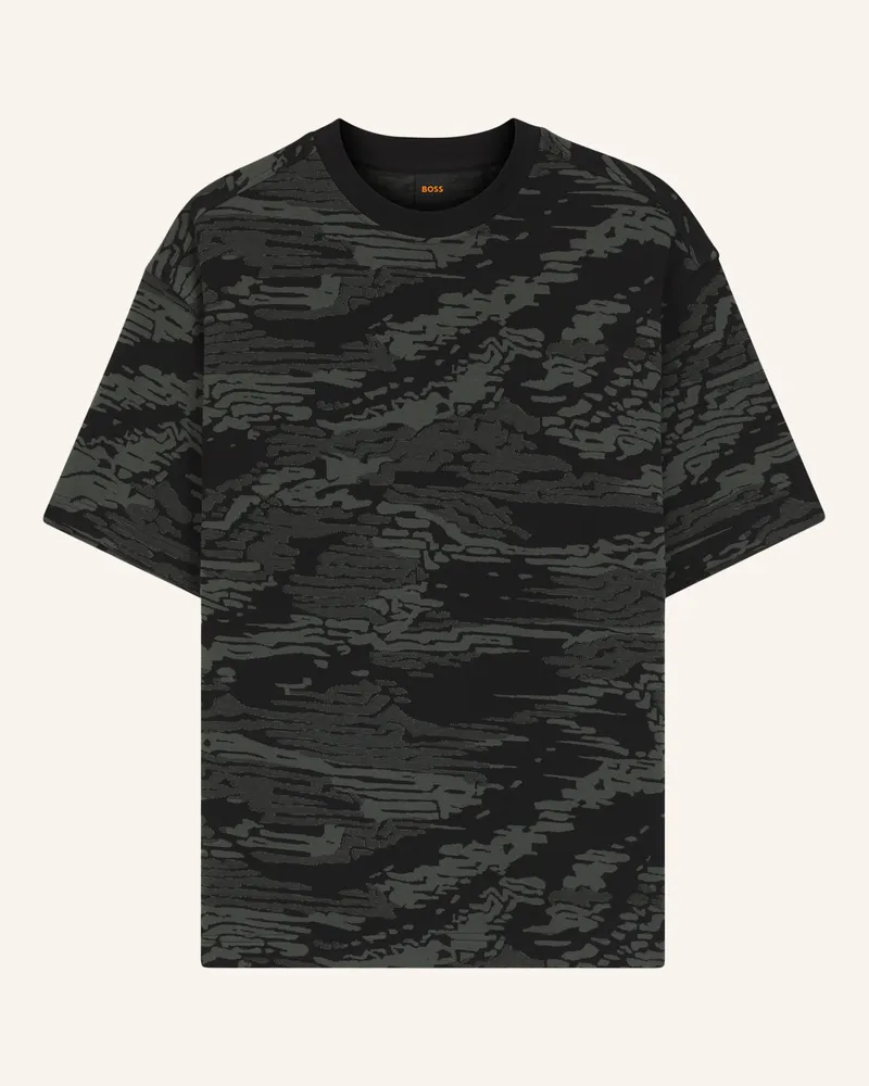 HUGO BOSS T-Shirt Te_Wildnature Relaxed Fit schwarz Schwarz