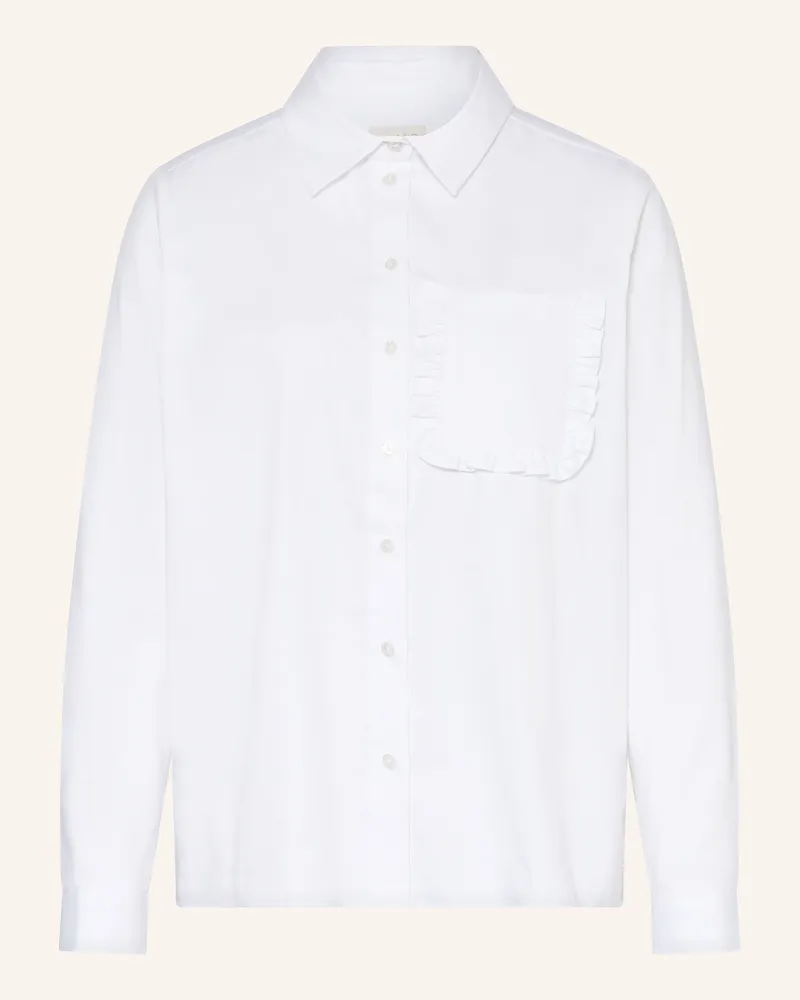Milano Italy Bluse mit Rüschen Weiss