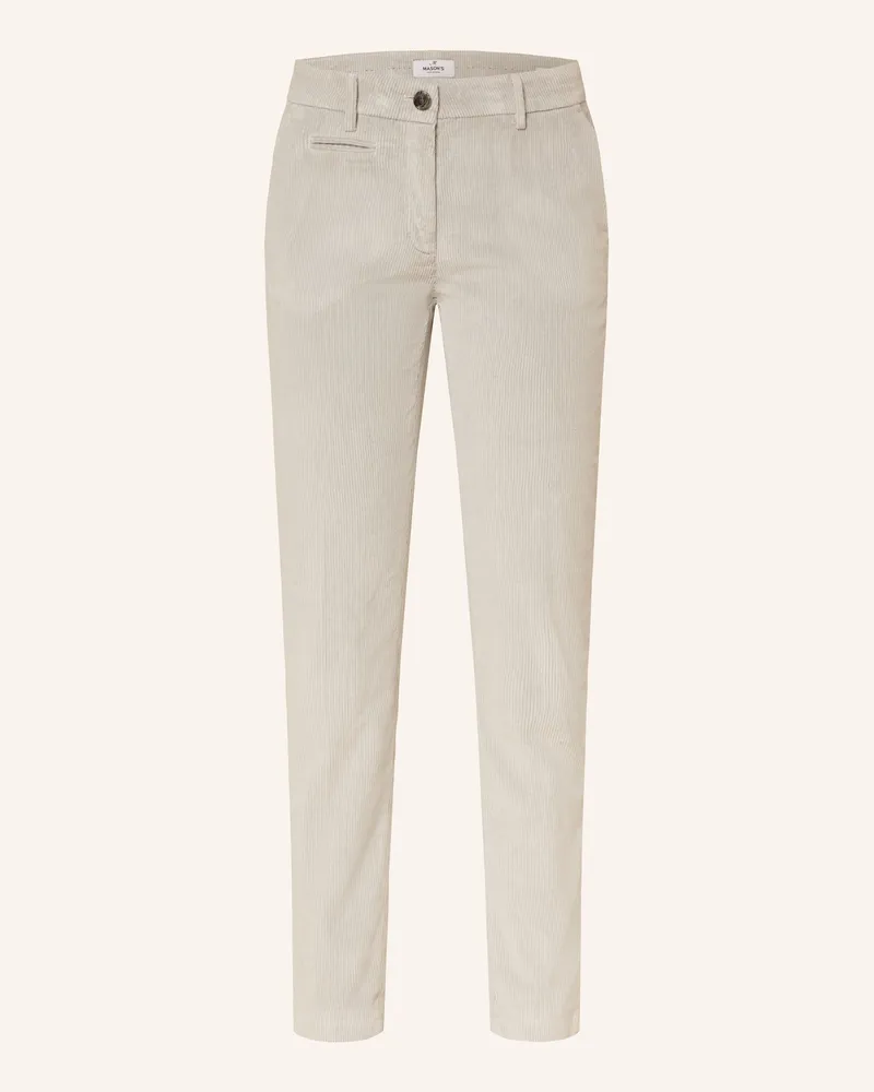 Mason's Marlenehose NEW YORK aus Cord Hellgrau