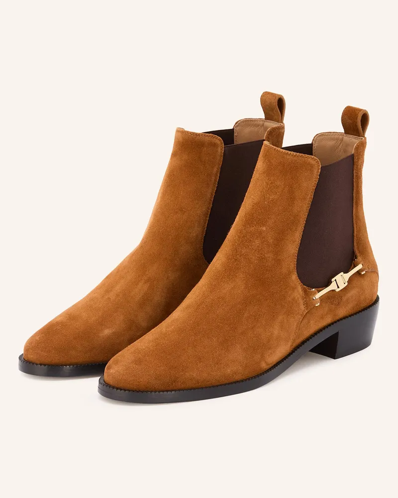 Ferragamo Chelsea-Boots beige Camel