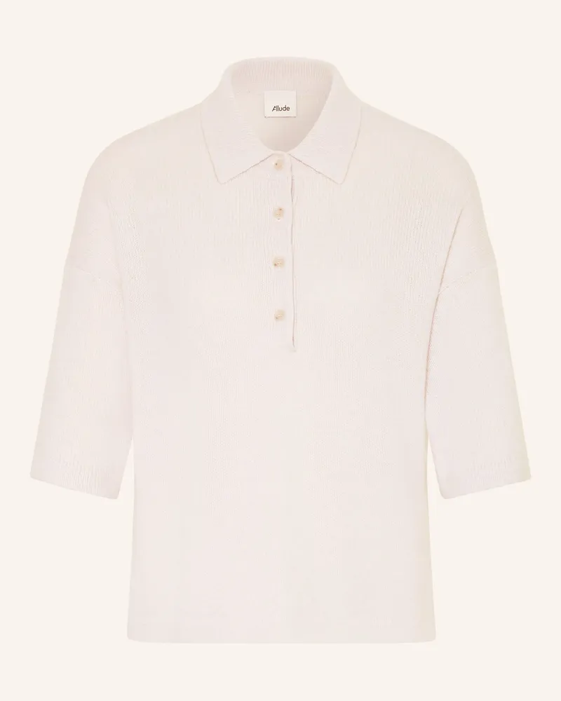 ALLUDE Strick-Poloshirt Aus Cashmere grau Hellgrau